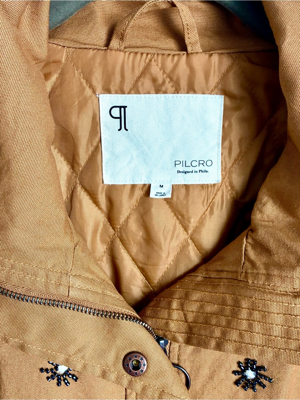 Pilcro Mustard Yellow Embroidered Utility Jacket - Picture 5 of 7
